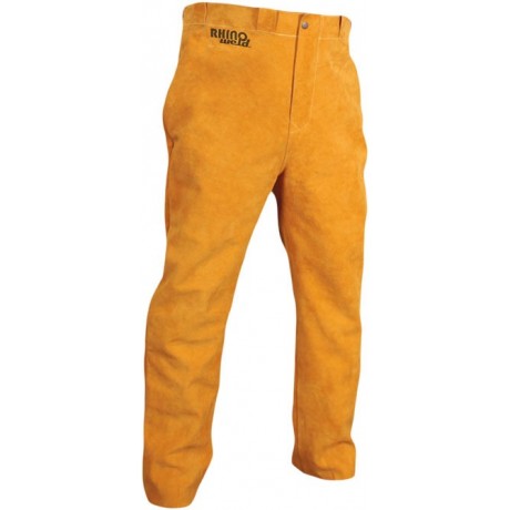 Pantalon soudeur en cuir jaune pour soudage