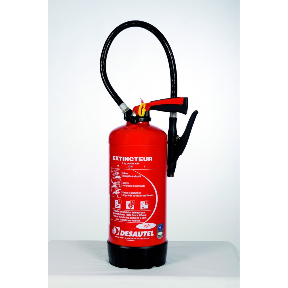 Extincteur à poudre ABC 6kg polyvalent DESAUTEL Extincteur à poudre ABC 6kg polyvalent DESAUTEL