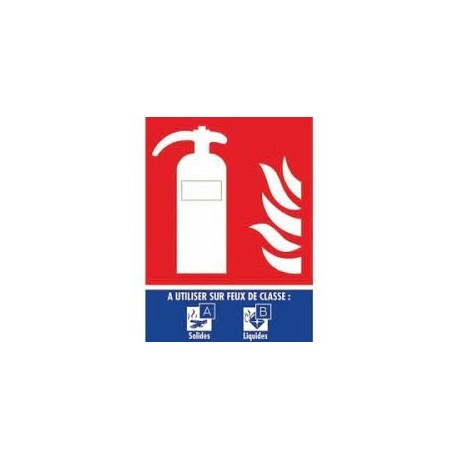 Panneau extincteur de classe AB, 15 x 20 cm