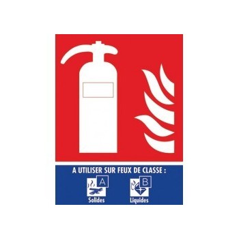 Panneau extincteur de classe AB, 15 x 20 cm