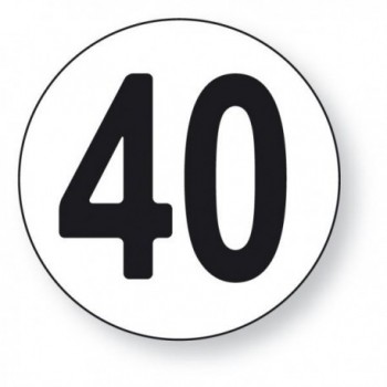 Disque Limitation de vitesse 40 km/h adhésif Sécurama
