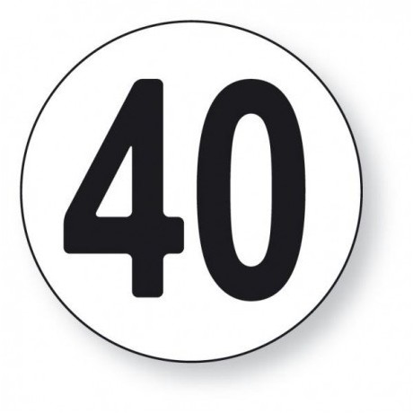 Disque Limitation de vitesse 40 km/h adhésif Sécurama
