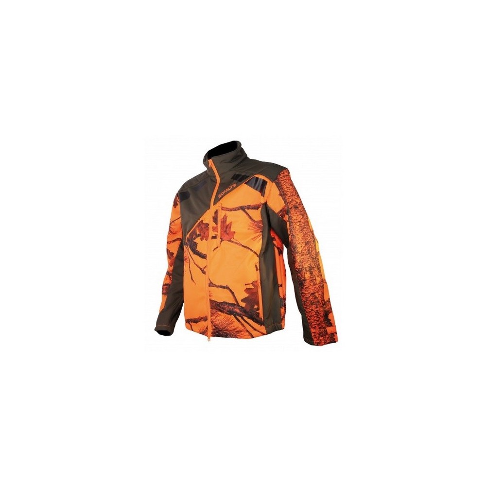 Veste SOMLYS habillée Softshell Newtek sherpa camouflage orange