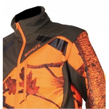 Veste SOMLYS habillée Softshell Newtek sherpa camouflage orange