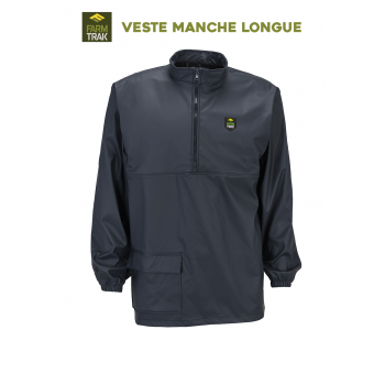 Veste de pluie manche longue sans capuche AGRIHEALTH Polyuréthane et polyester bleu sans capuche