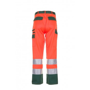 Pantalon multirisque haute visibilité PLANAM orange vert dos