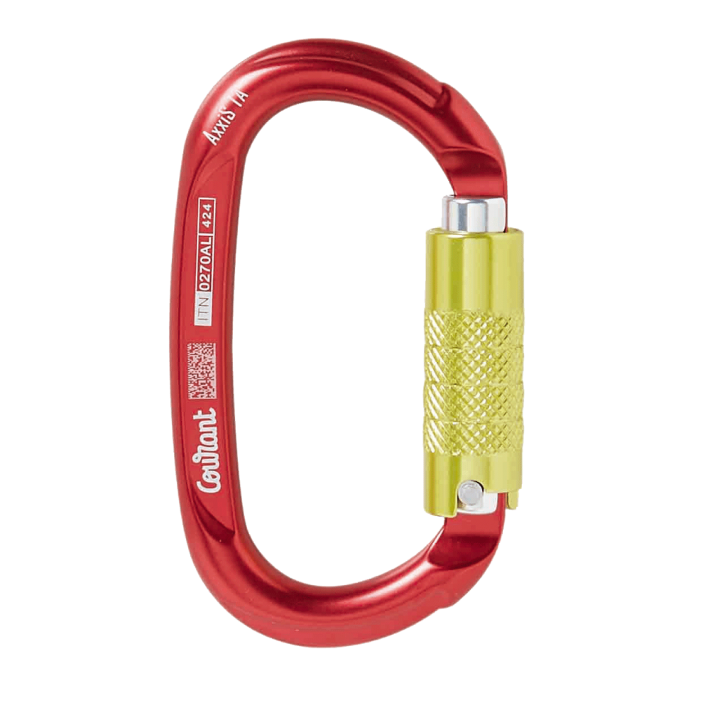 Mousqueton oval AXXIS TL triple sécurité rouge COURANT ELAGAGE