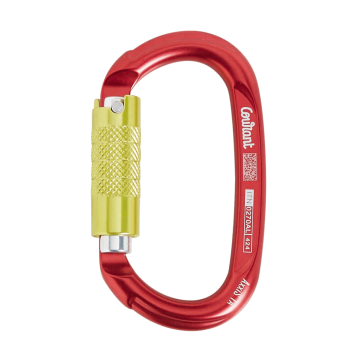 Mousqueton oval AXXIS TL triple sécurité rouge COURANT ELAGAGE