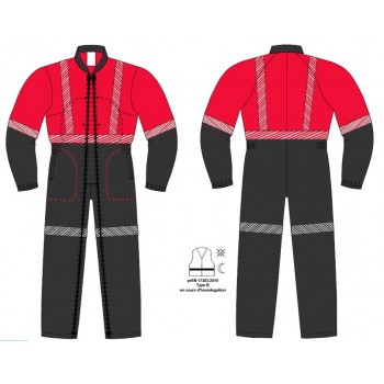 Patronage de la combinaison agricole femme rouge foncée