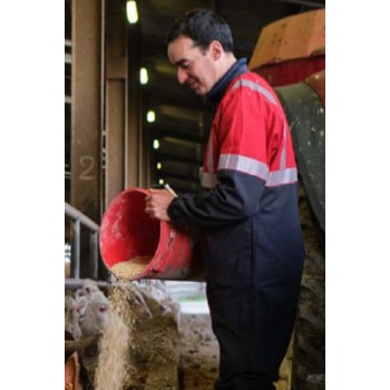 Homme avec seau combinaison 2 df rouge foncé