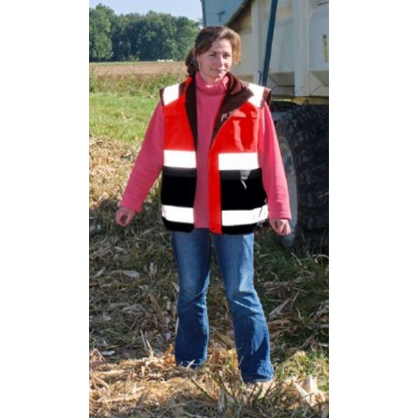 Gilet sans manche doublé polaire rouge foncé VISIBILITY