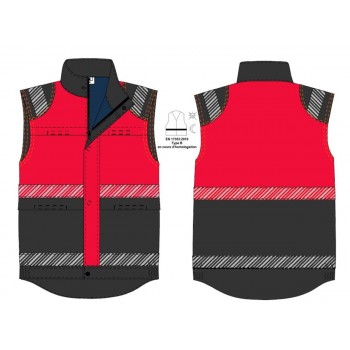 Patronage gilet sans manche rouge visible VISIBILITY