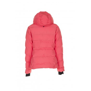 Vue de dos de la veste femme chaude matelassée corail