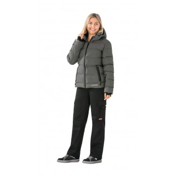 Veste femme chaude matelassée anthracite