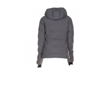 Vue de dos de la veste femme chaude matelassée anthracite