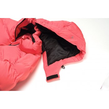 capuche amovible de la veste femme chaude matelassée corail