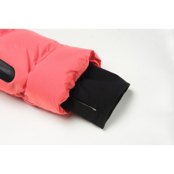 Manche élastiquée de la veste femme chaude matelassée corail