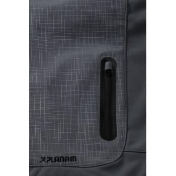 Poche zippée de la veste softshell grise CUBE