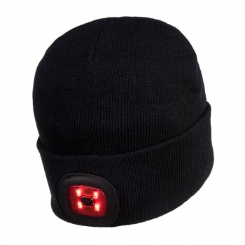 Bonnet double led noir rechargeable arrière