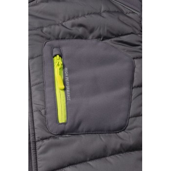 Doudoune matelassée Stretchline PLANAM gris profil poche