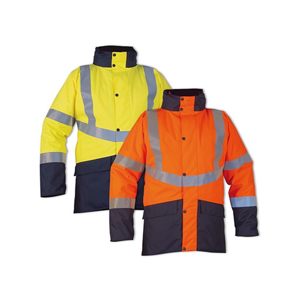 Veste pluie haute visibilité haut de gamme BERGEN CHATARD deux coloris Veste pluie haute visibilité haut de gamme BERGEN CHATARD deux coloris