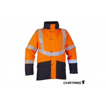 Veste pluie haute visibilité haut de gamme BERGEN CHATARD orange