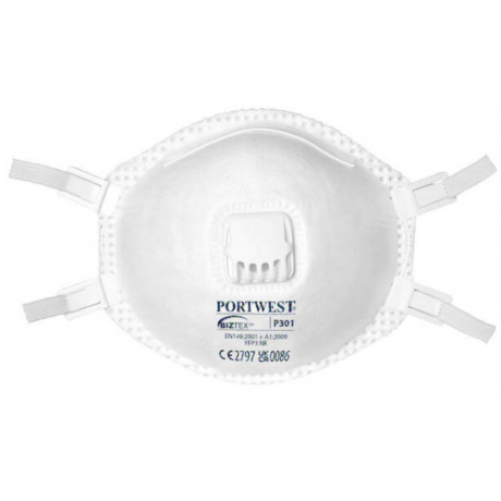 Lot de 10 masques Jetables FFP3 à soupape P301 PORTWEST