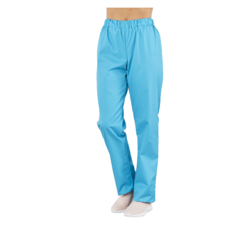 Pantalon mixte polyester coton élastiqué PACO turquoise PBV