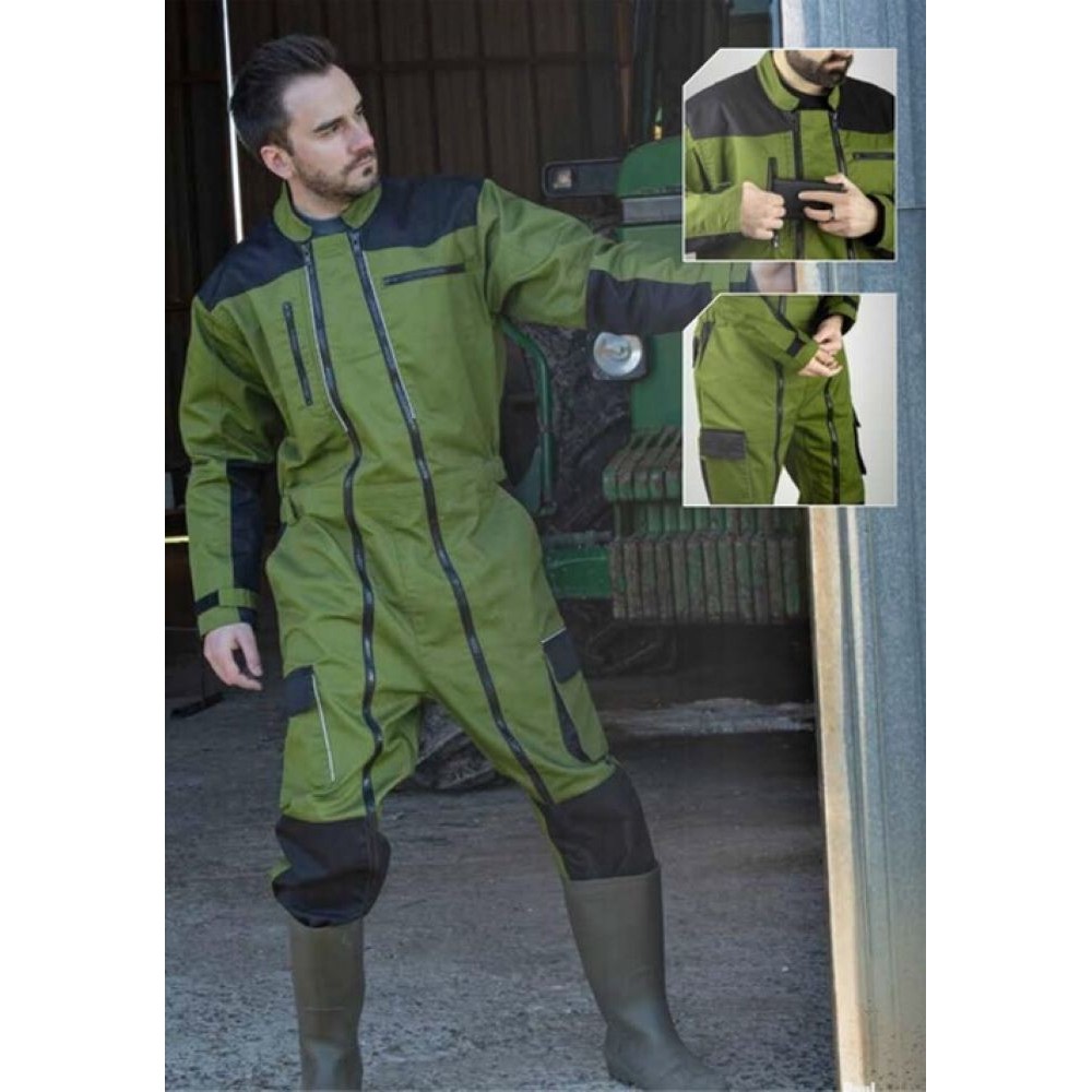 Combinaison 2 DF poly coton TRIDENT vert - noir LMA Combinaison 2 DF poly coton TRIDENT vert - noir LMA