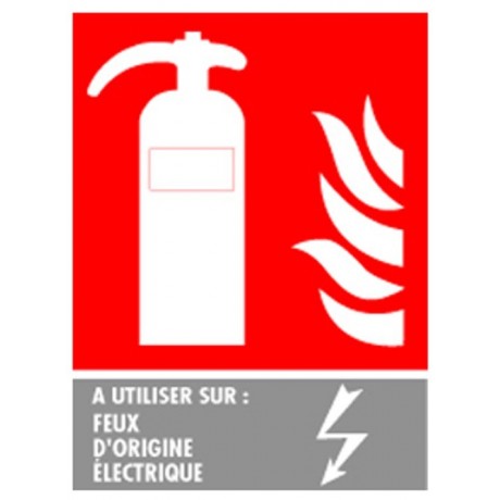 Panneau extincteur risques électriques AB 15 x 20 cm