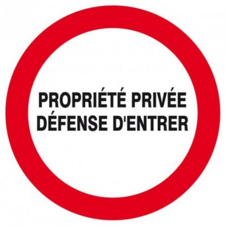 Panneau Propriété privée défense d'entrer rigide ou adhesif 18 cm