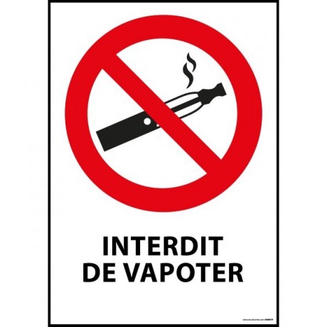 Panneau interdiction de vapoter adhésif format A4