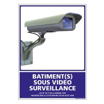 Panneau batiment sous vidéo surveillance format A4