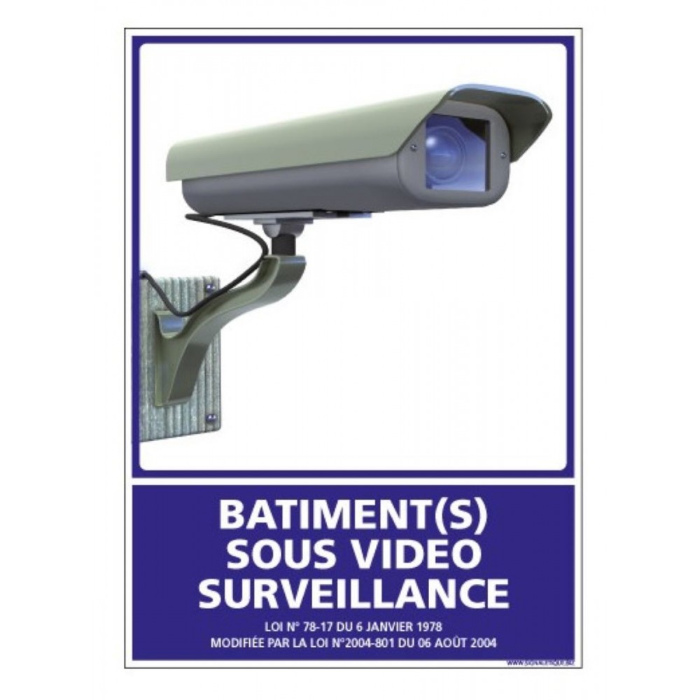 Panneau batiment sous vidéo surveillance format A4