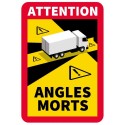 Etiquette autocollant angle mort camion