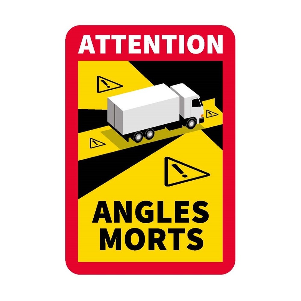 Etiquette autocollant angle mort camion