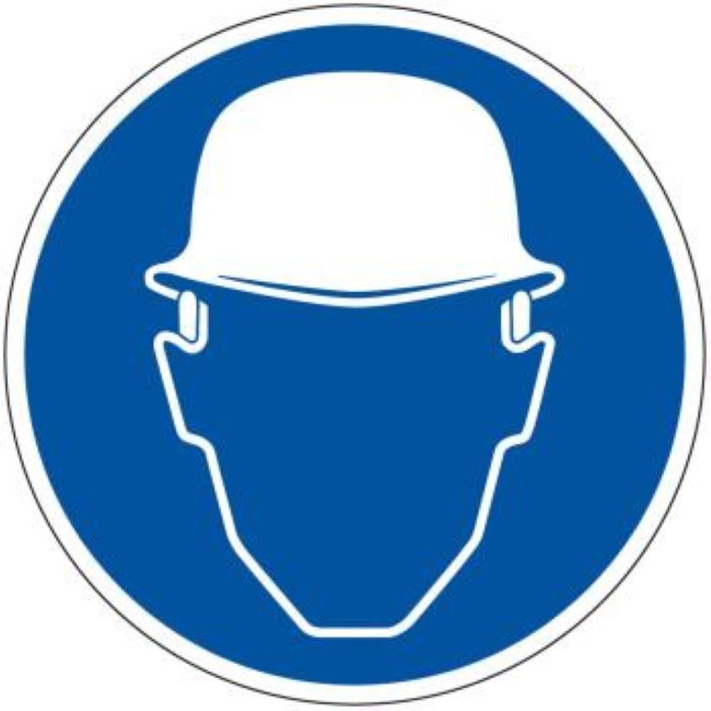 Panneau port de casque de chantier obligatoire adhesif