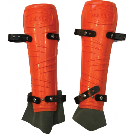 Protège tibia débroussaillage pro rigide orange Solidur