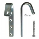 Crochet de sécurité acier pour échelle bois de 40 à 43mm la paire