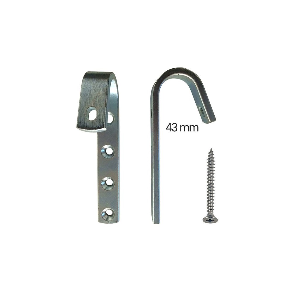 Crochet de sécurité acier pour échelle bois de 40 à 43mm la paire