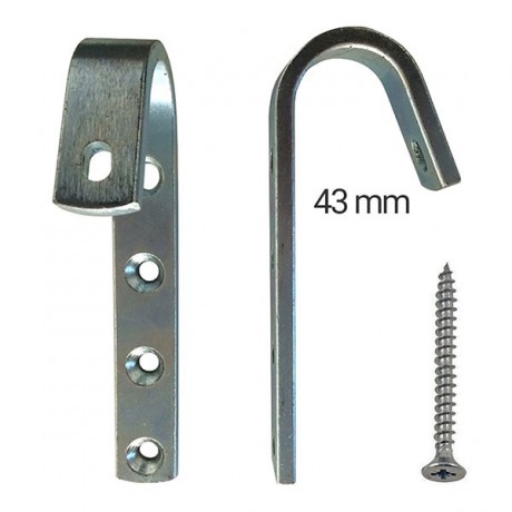 Crochet de sécurité acier pour échelle bois de 40 à 43mm la paire