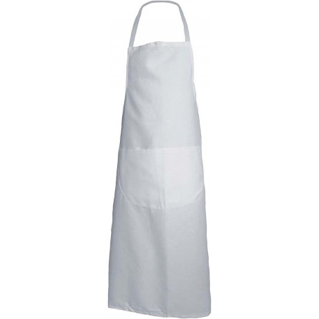 Tablier à bavette couleur blanc 100&nbsp;% coton PBV Sécurama