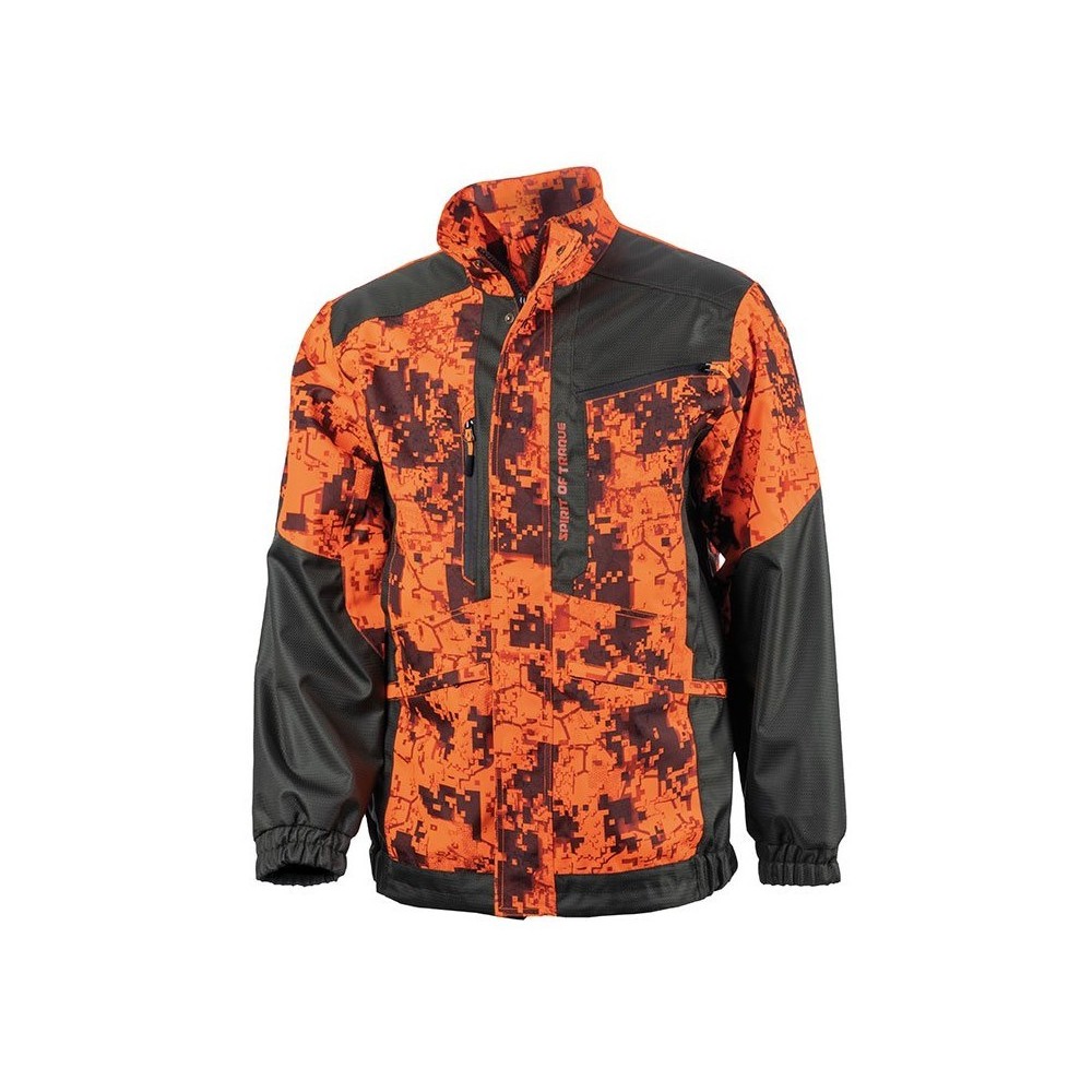 Veste chasse fluo anti ronce SPIRIT DIGITAL orange