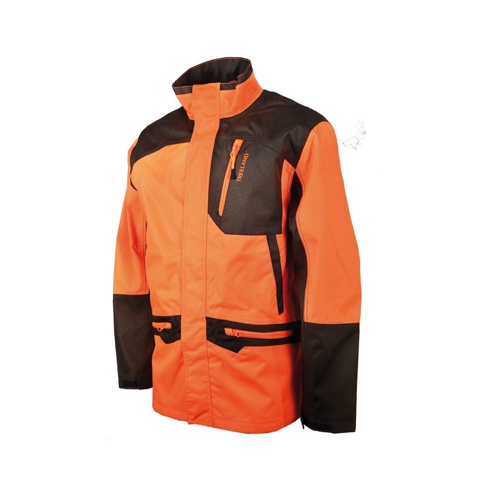 Veste chasse fluo de traque anti ronce orange RESIST