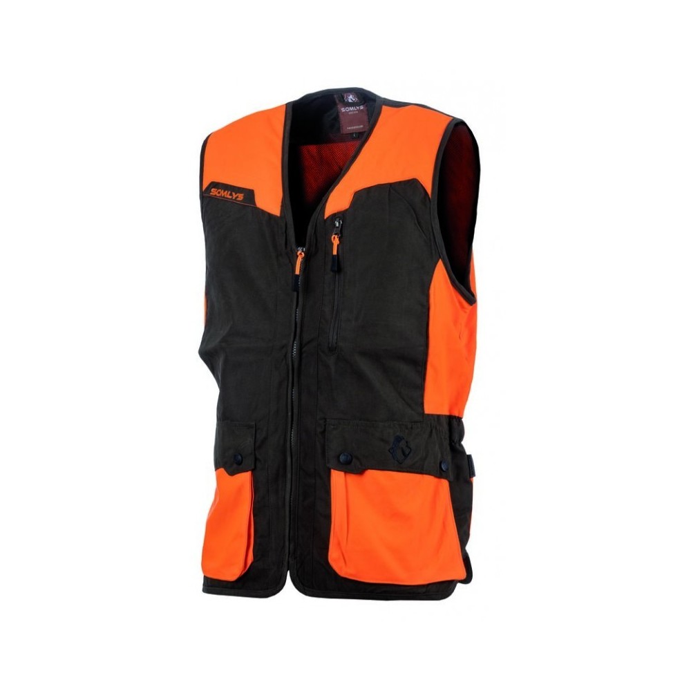 Gilet sans manche spéciale chasse CLASSY orange marron