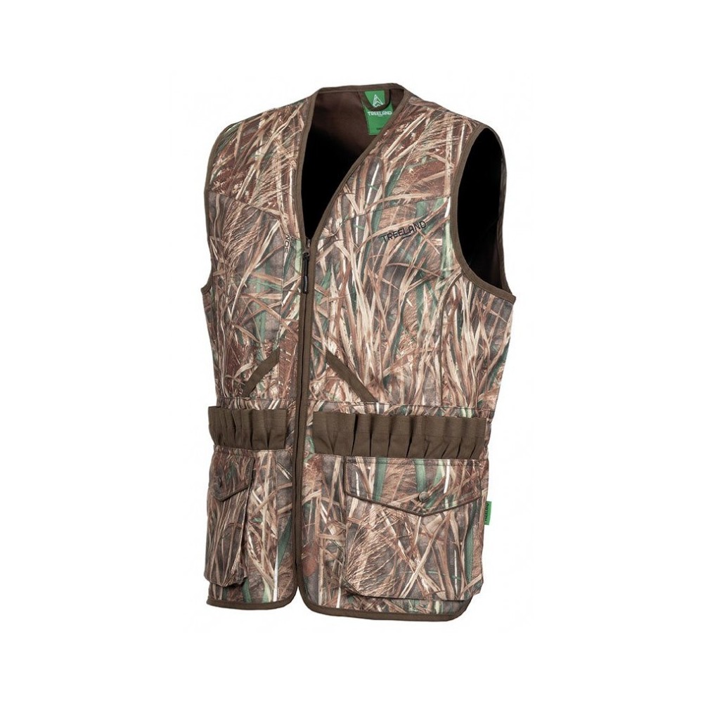 Gilet camouflage chasse sans manche ROSEAUX TREELAND