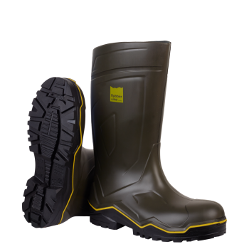 Paire de botte de travail nouvelle génération RUBBER 04 verte SOLIDUR