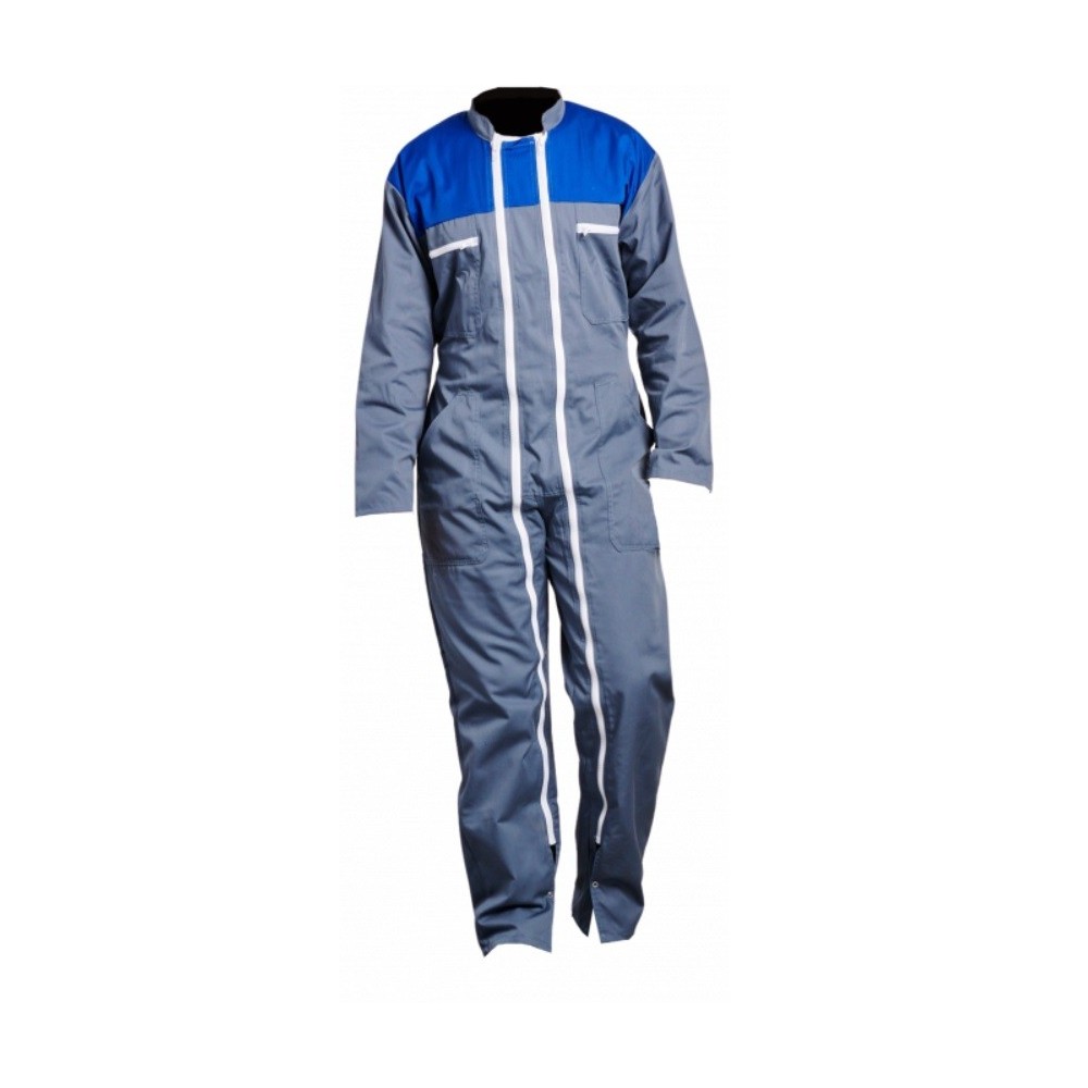 Combinaison de travail à double fermeture bicolore Sécurama bleu gris Combinaison de travail à double fermeture bicolore Sécurama bleu gris