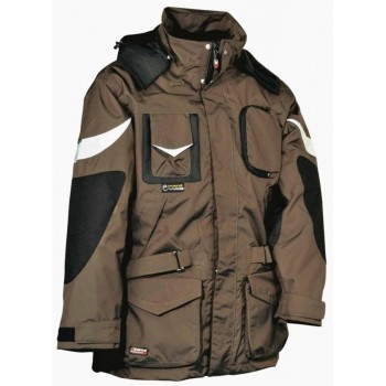 Parka de travail imper respirante ICESTORM grand froid taupe noir