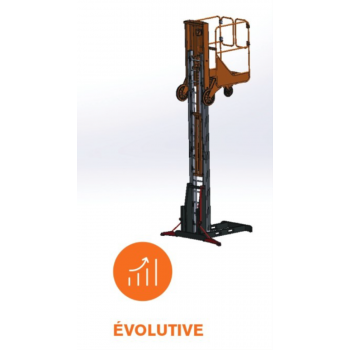 Nacelle élévatrice manuelle 3.6 à 4.9m selon modèle FEE position haute